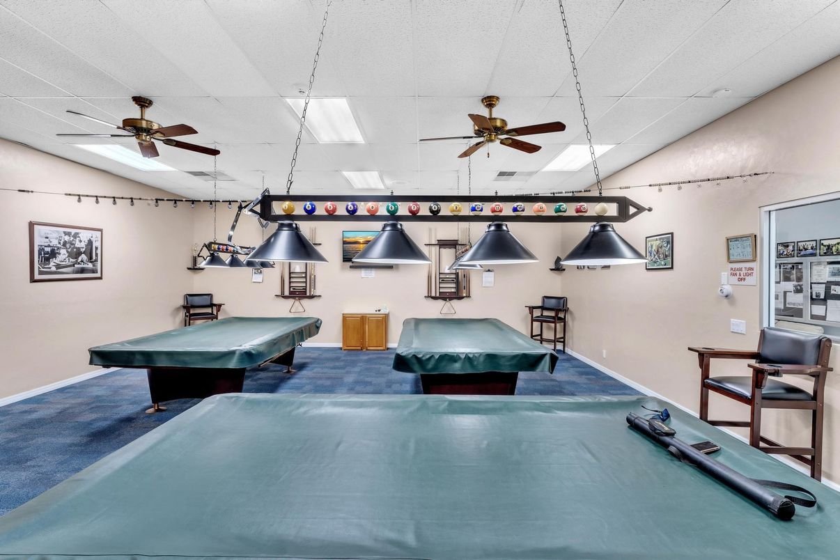 Billiard Table, Game Room, Interior, Pendant Lights