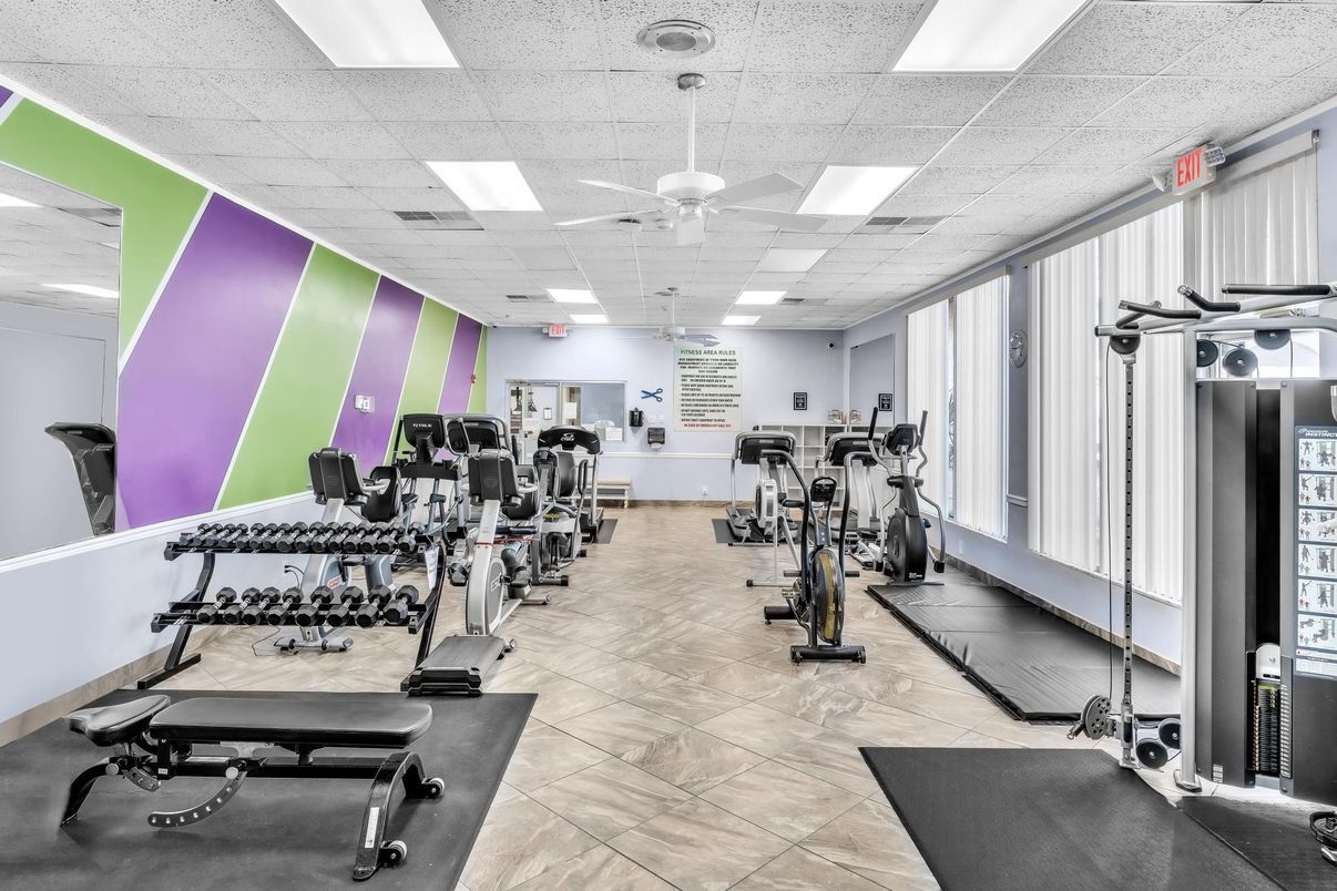 Fitness Equipment, Gym, Interior, Recessed Lighting