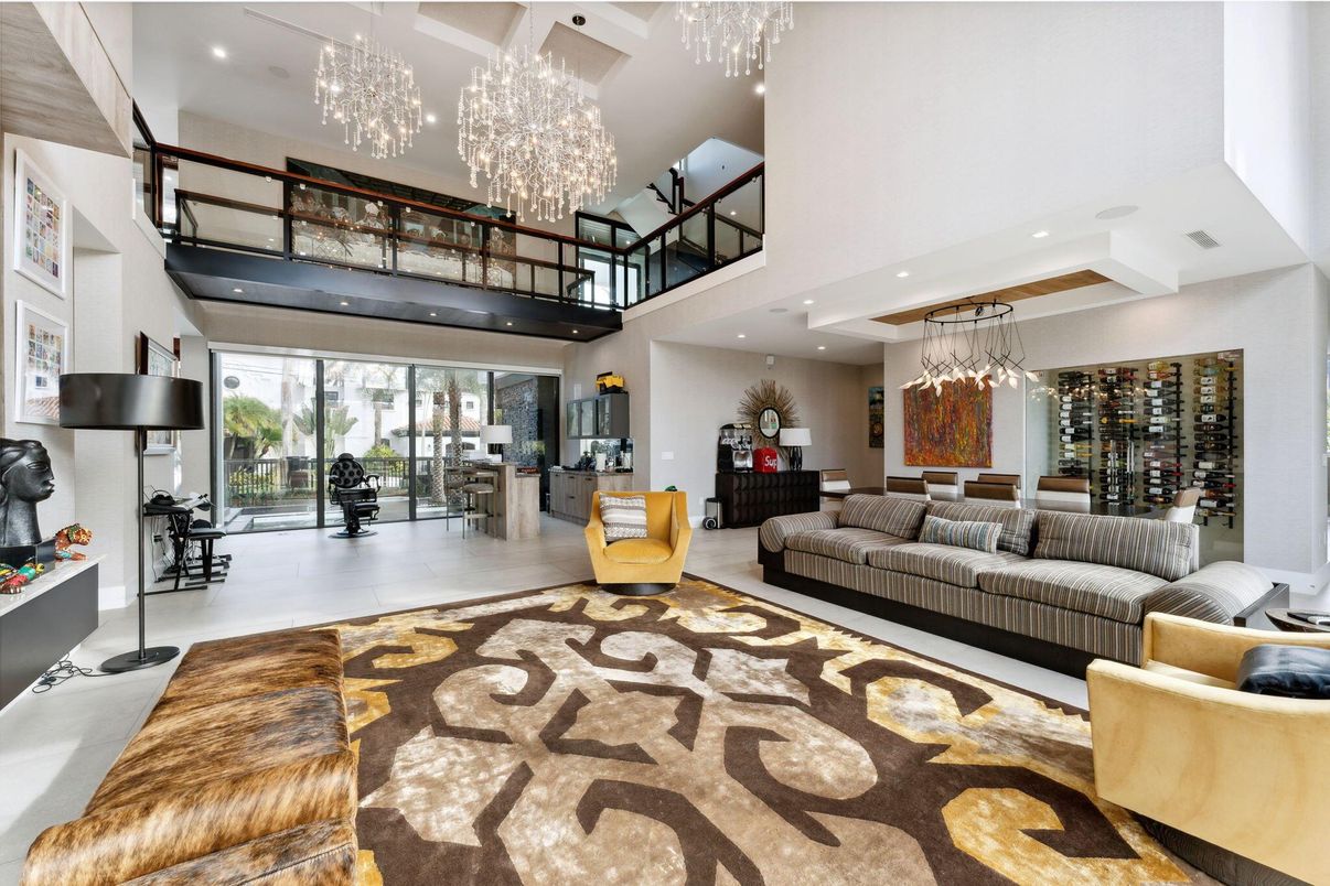 Chandelier, Interior, Living room, Recessed Lighting