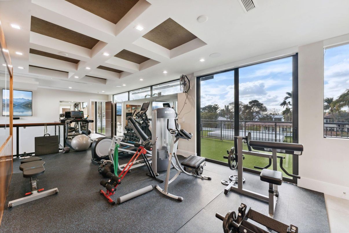 Fitness Equipment, Gym, Interior, Recessed Lighting