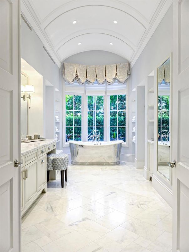 Bathroom, Interior, Marble, Recessed Lighting