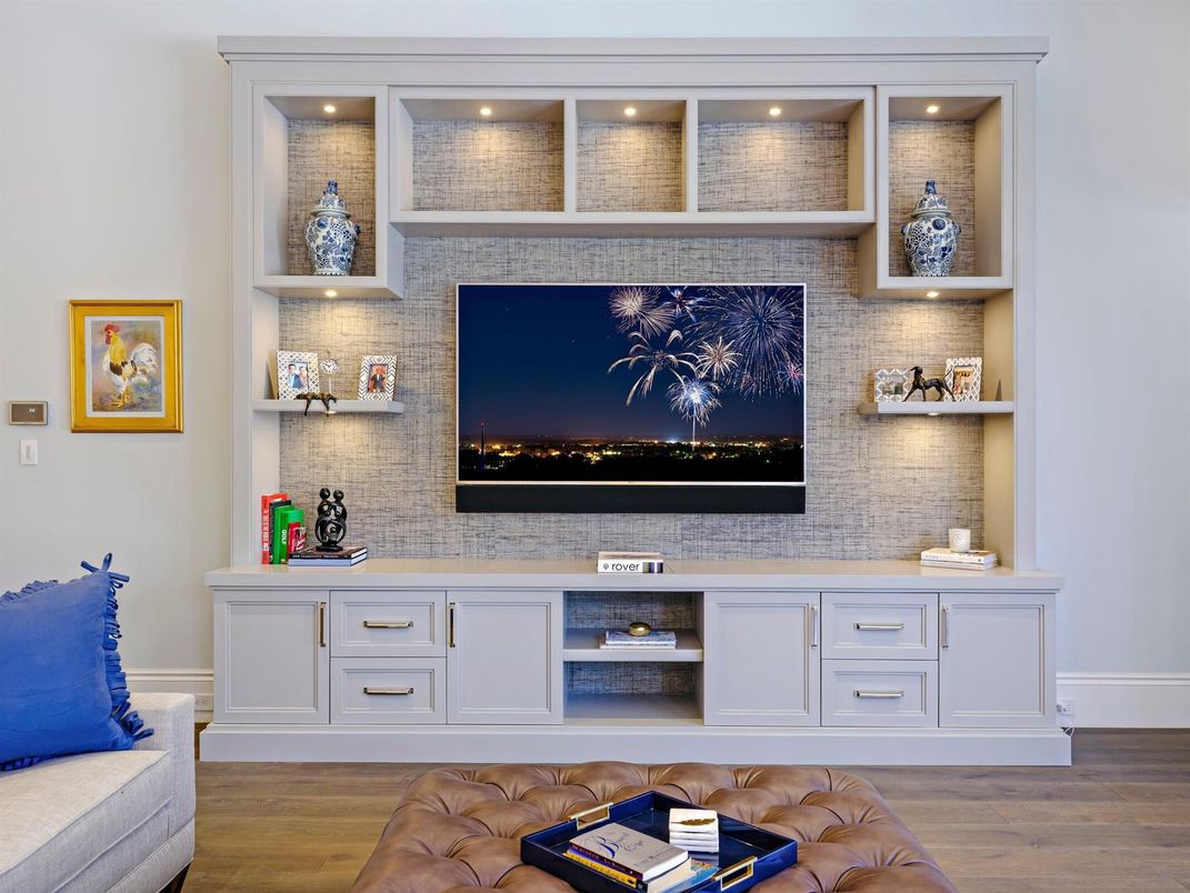 Interior, Recessed Lighting, Stone Walls, Wood Texture Flooring