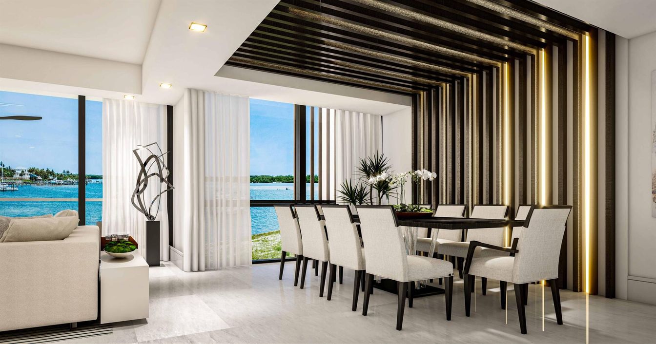 Dining room, Interior, Recessed Lighting, Water