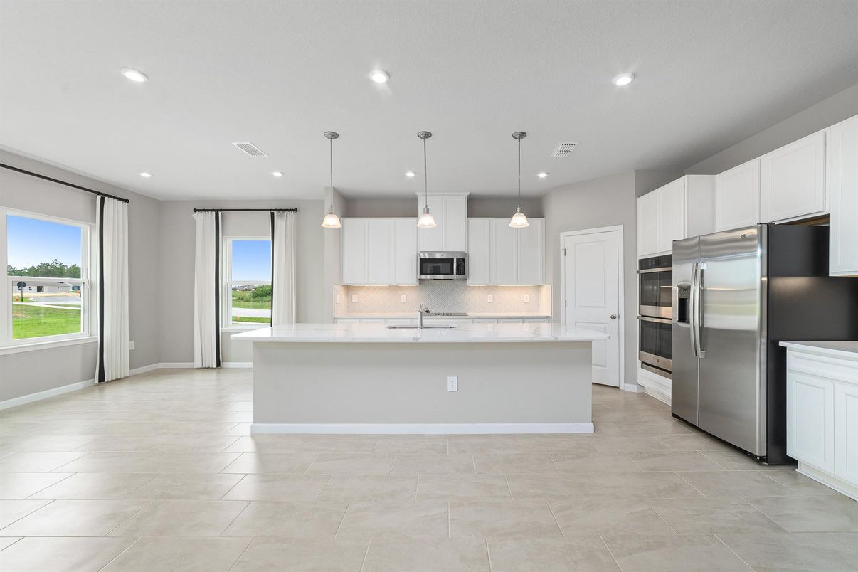 Interior, Kitchen, Pendant Lights, Recessed Lighting, Stainless Steel Appliances