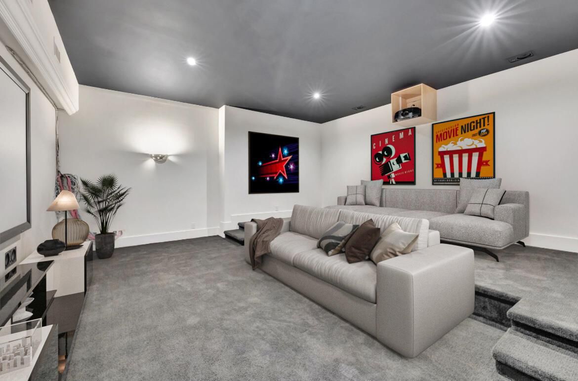 Interior, Living room, Recessed Lighting