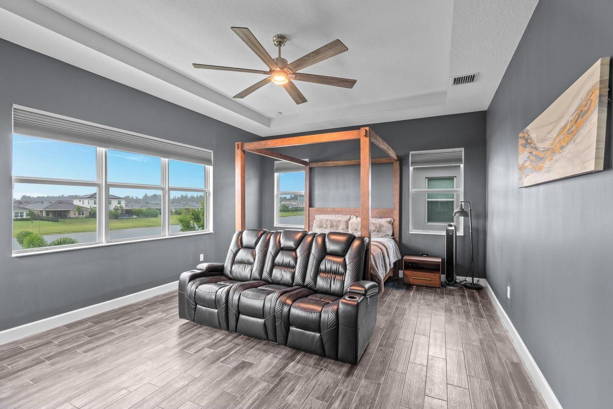 Home Theatre Room, Interior, Wood Texture Flooring