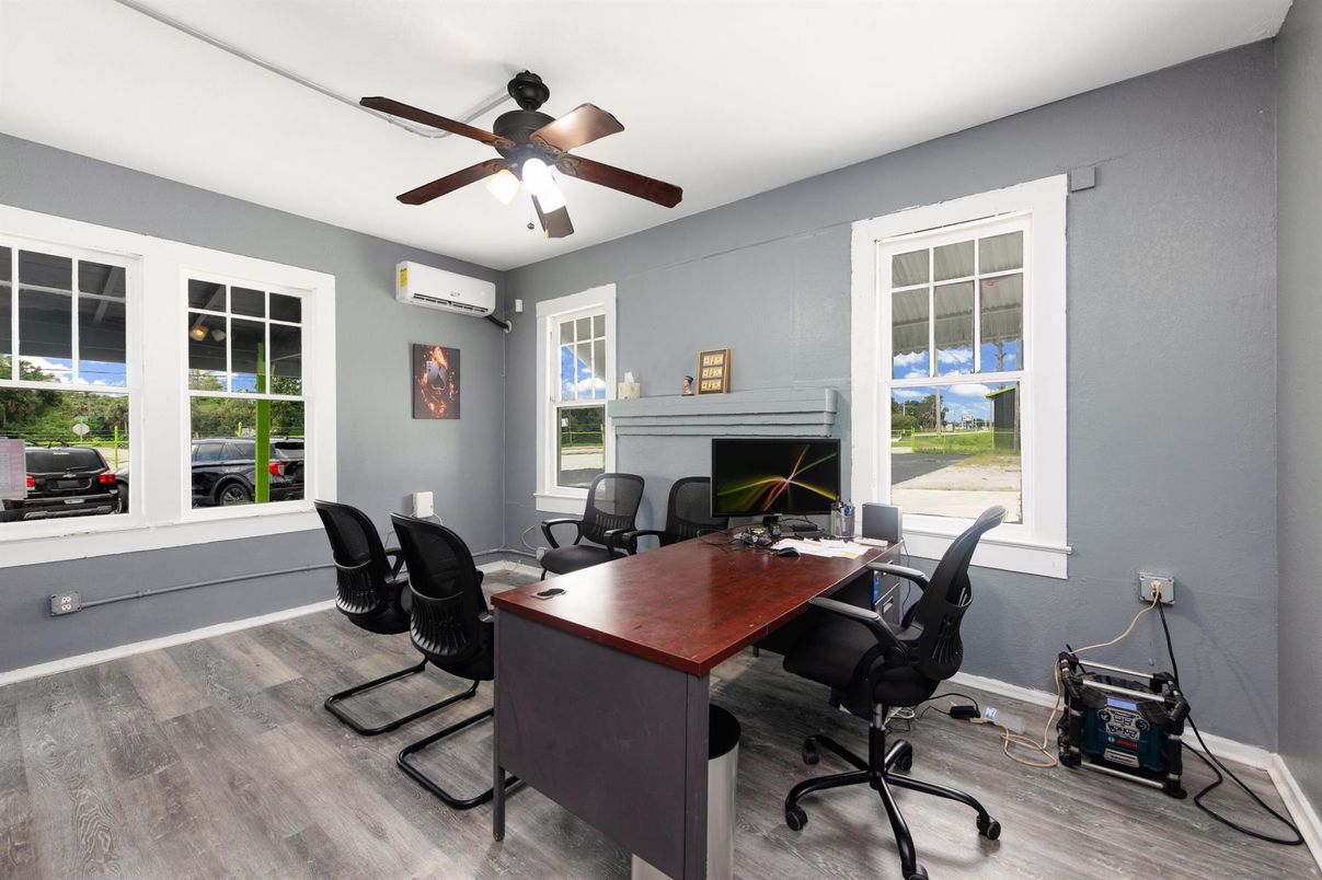 Fireplace, Home Office, Interior, Wood Texture Flooring
