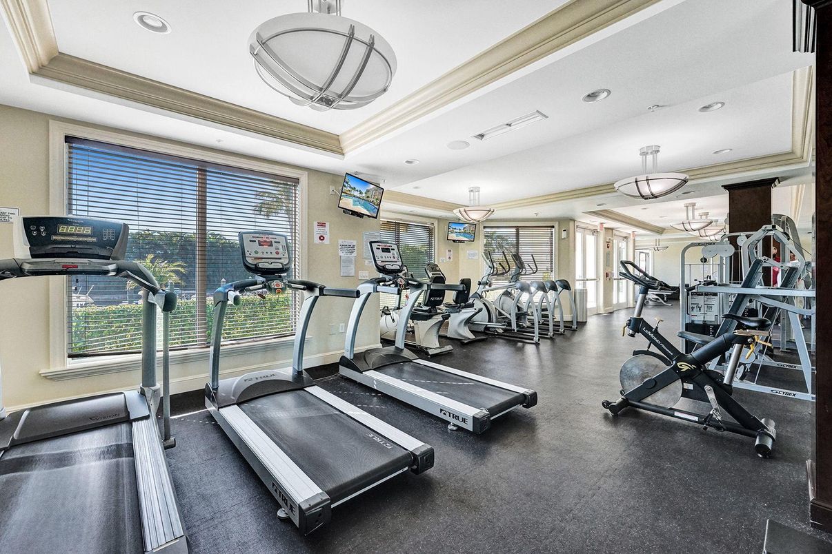 Fitness Equipment, Gym, Interior, Pendant Lights, Recessed Lighting