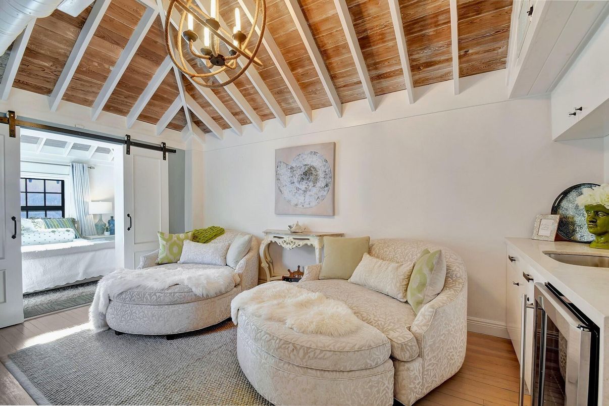 Bedroom, Chandelier, Interior, Wooden Beams, Wooden Ceilings, Wood Texture Flooring