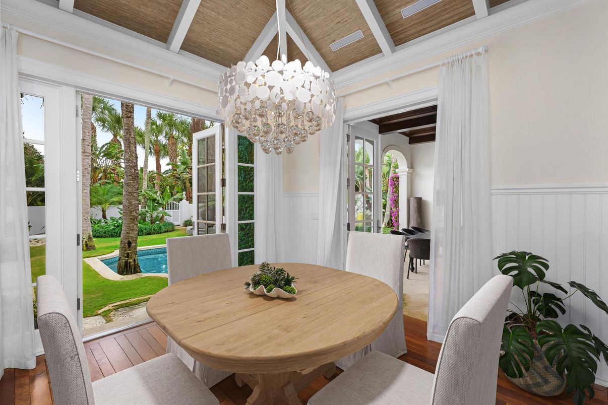 Chandelier, Dining room, Interior, Wooden Ceilings, Wood Texture Flooring