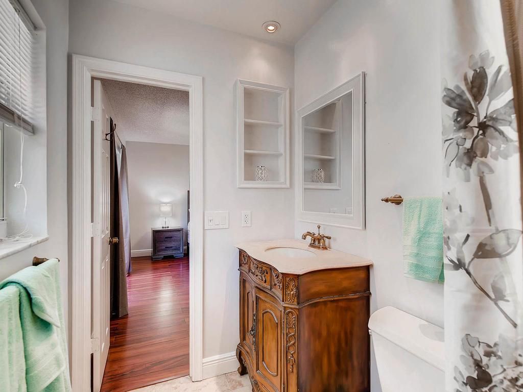 Bathroom, Interior, Recessed Lighting, Wood Texture Flooring