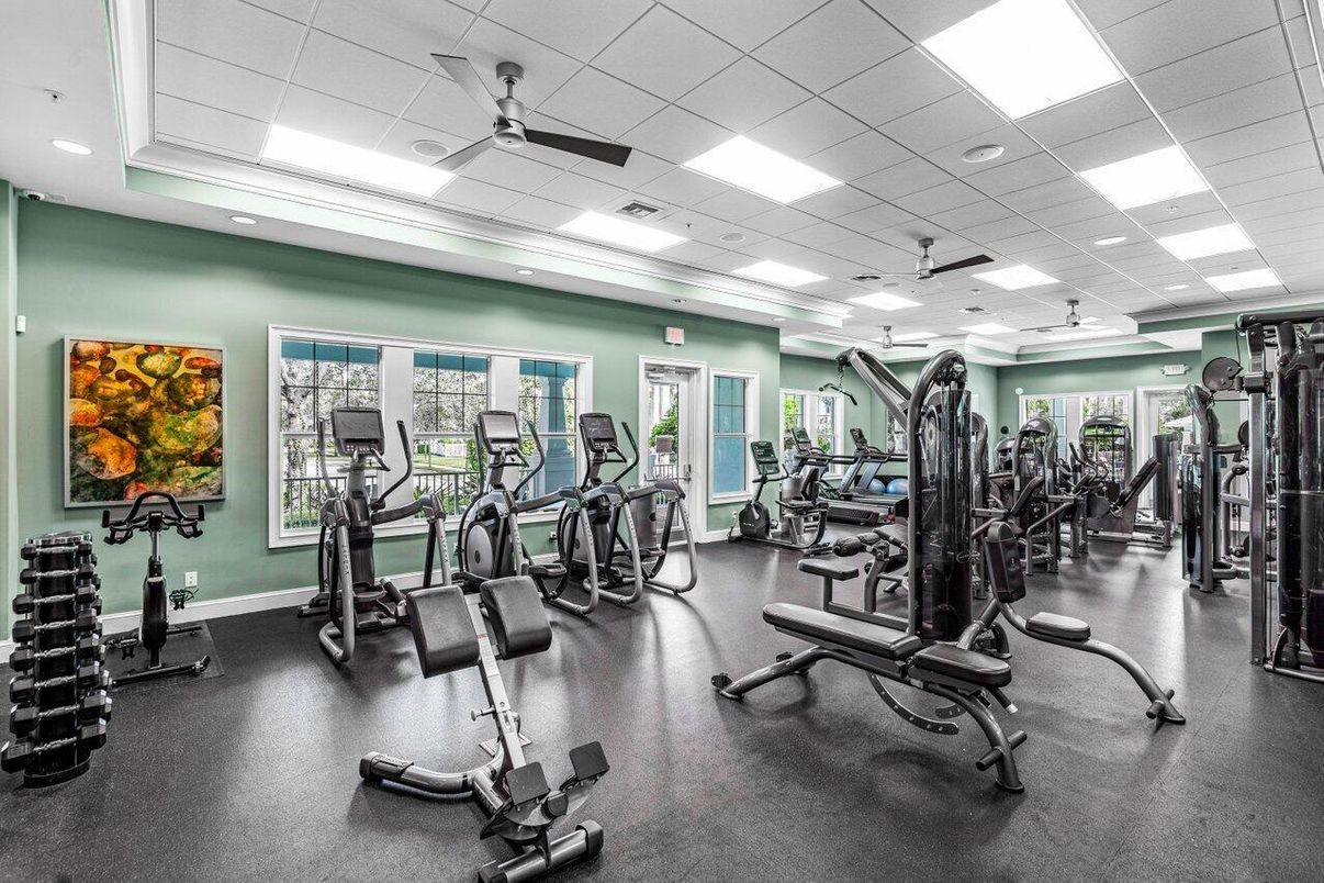 Fitness Equipment, Gym, Interior, Recessed Lighting