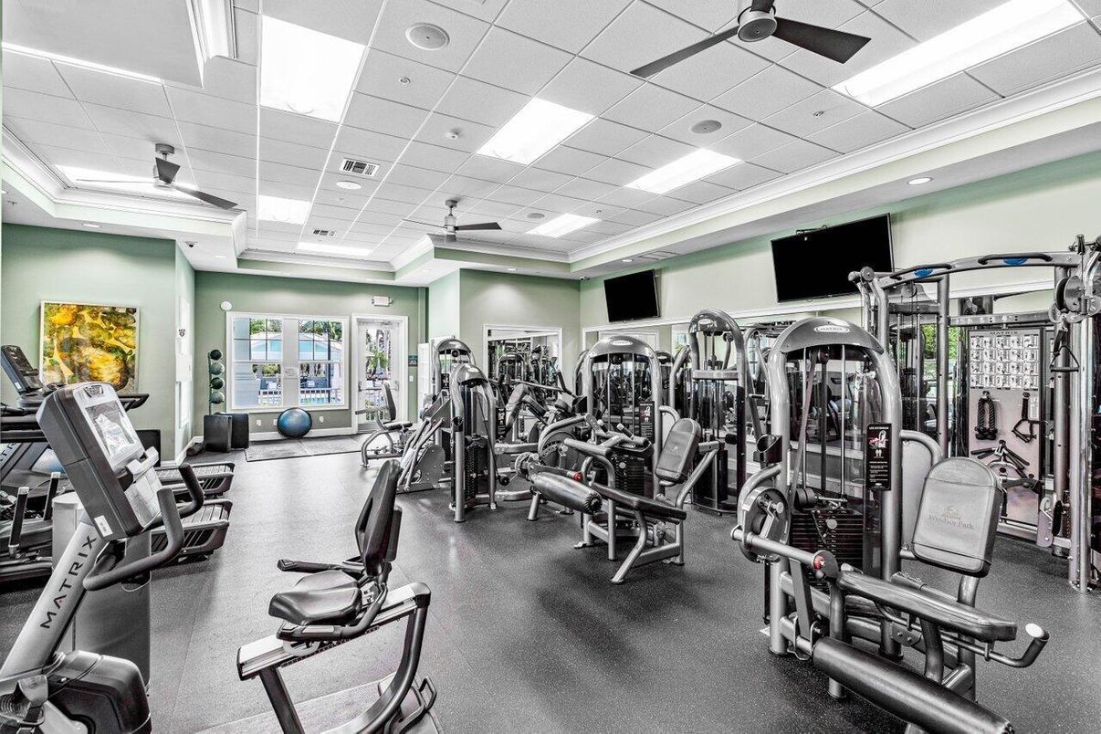 Fitness Equipment, Gym, Interior, Recessed Lighting
