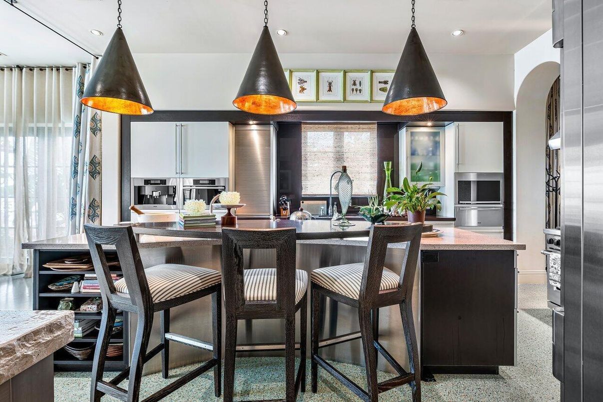 Interior, Kitchen, Pendant Lights, Recessed Lighting, Stainless Steel Appliances
