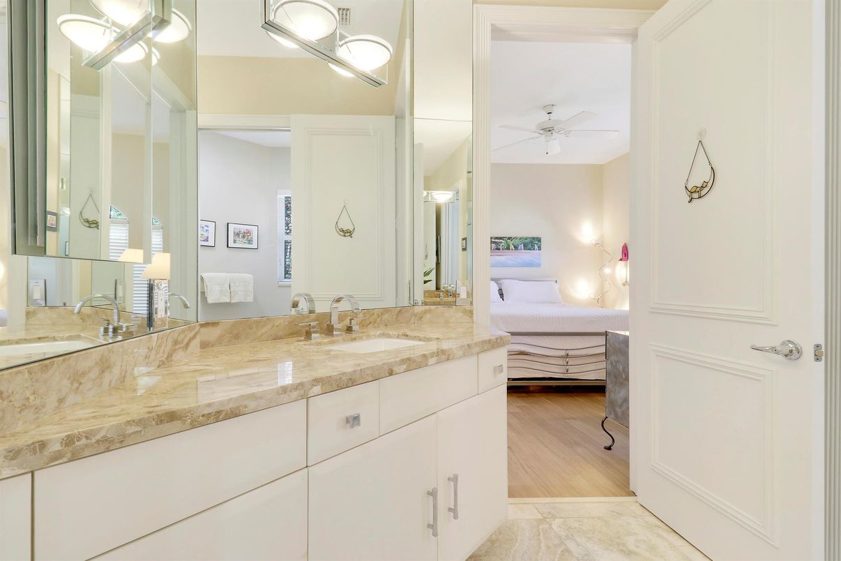 Bathroom, Dual Sink Vanities, Interior, Wood Texture Flooring