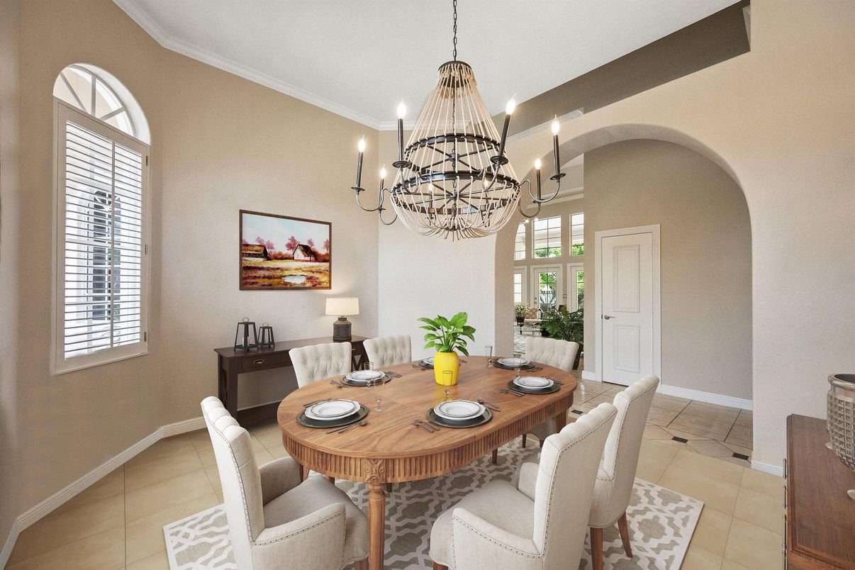 Chandelier, Dining room, Interior