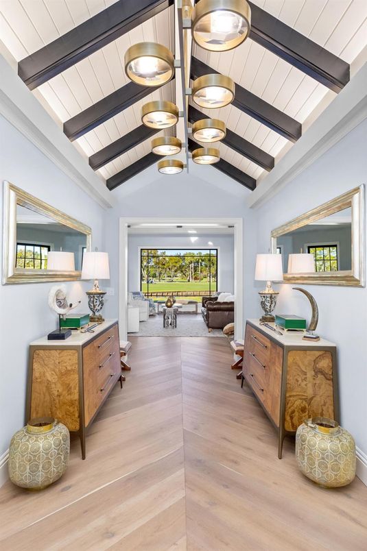 Interior, Pendant Lights, Wooden Beams, Wood Texture Flooring