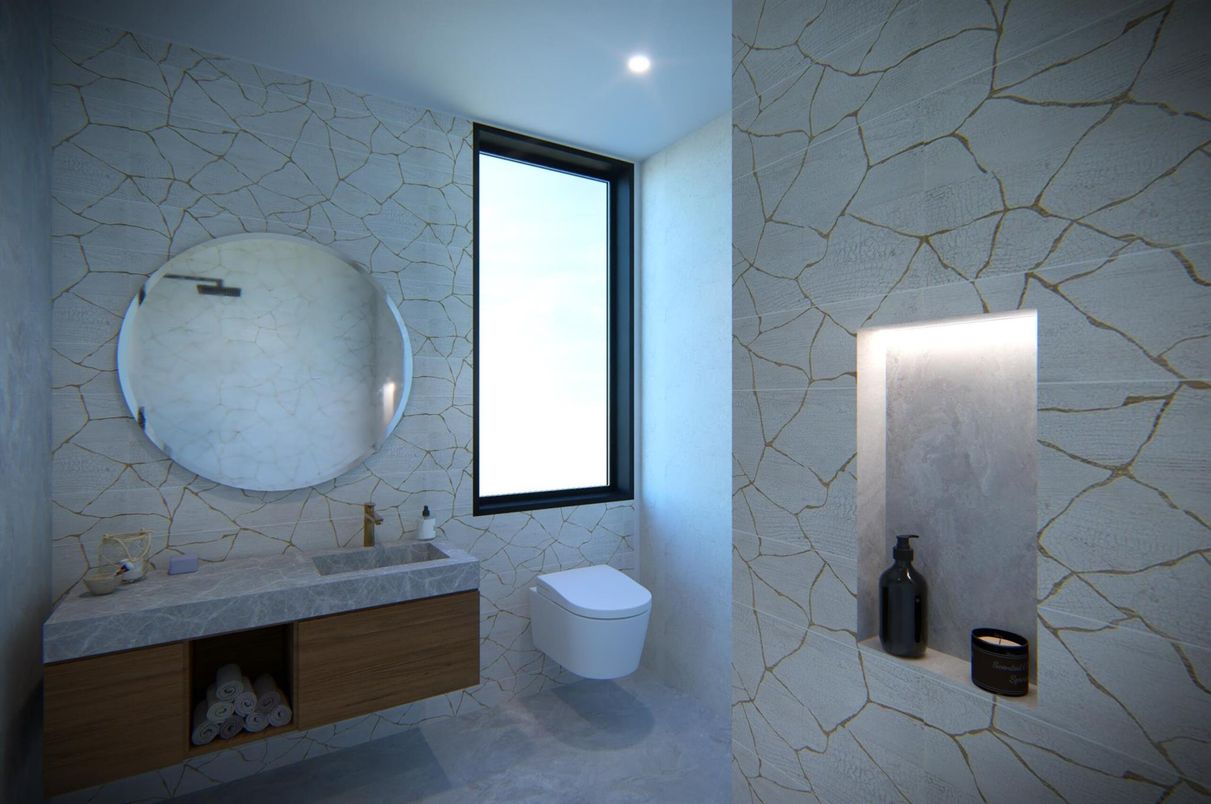 Bathroom, Interior, Recessed Lighting