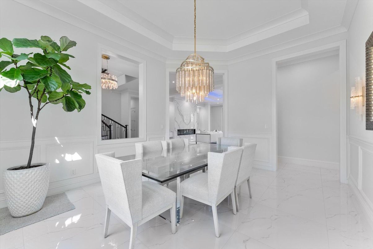 Chandelier, Dining room, Interior, Marble