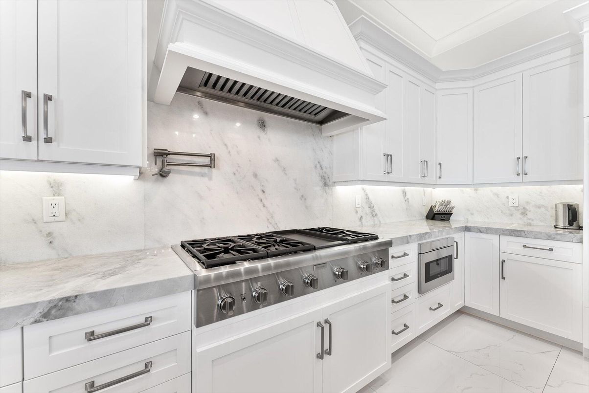 Interior, Kitchen, Marble, Marble Walls, Stainless Steel Appliances