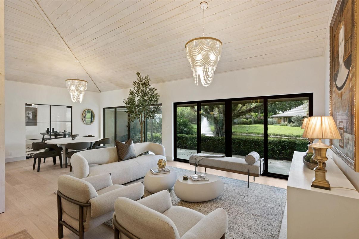 Chandelier, Dining room, Interior, Living room, Pendant Lights, Wooden Ceilings, Wood Texture Flooring