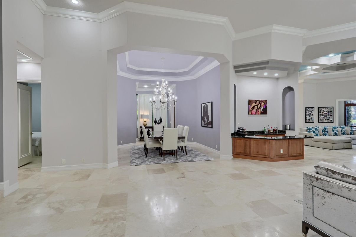 Chandelier, Dining room, Interior, Recessed Lighting