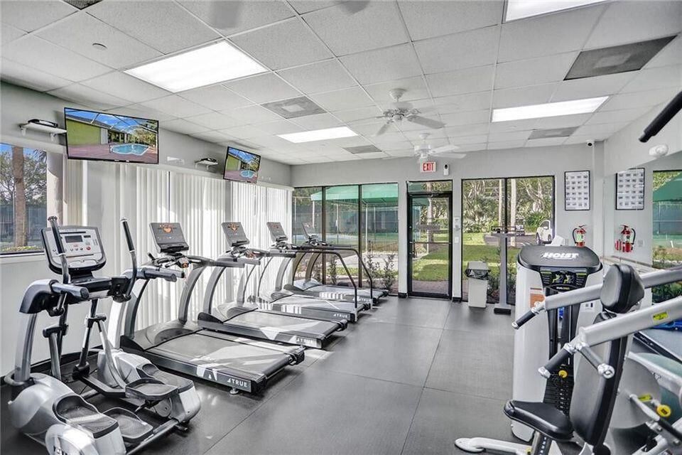 Fitness Equipment, Gym, Interior, Recessed Lighting