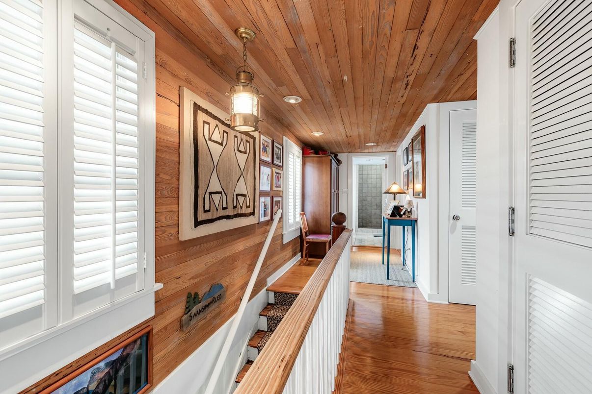 Interior, Pendant Lights, Recessed Lighting, Wooden Ceilings, Wood Texture Flooring, Wooden Walls