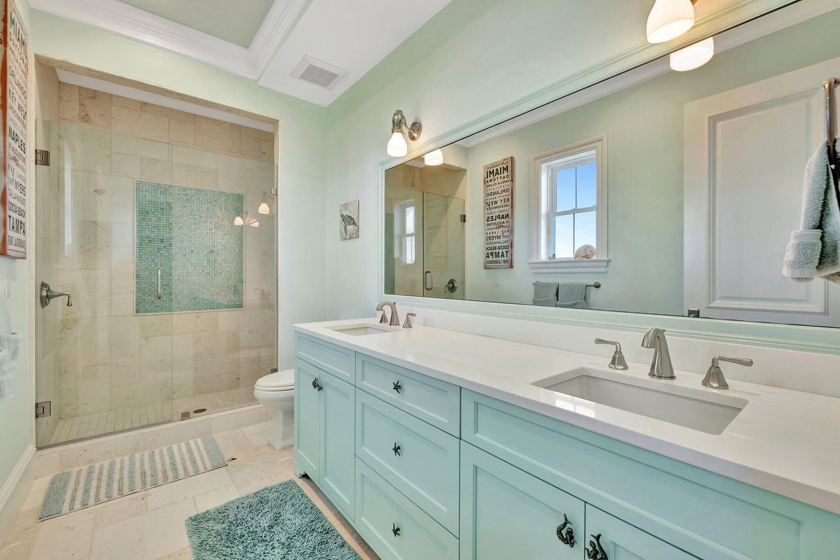 Bathroom, Dual Sink Vanities, Glass Shower, Interior