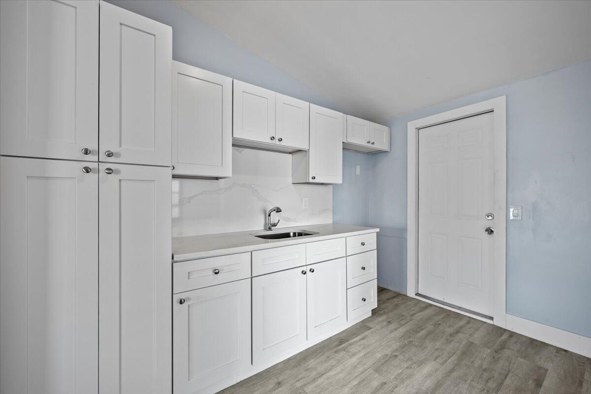 Interior, Kitchen, Marble Walls, Wood Texture Flooring