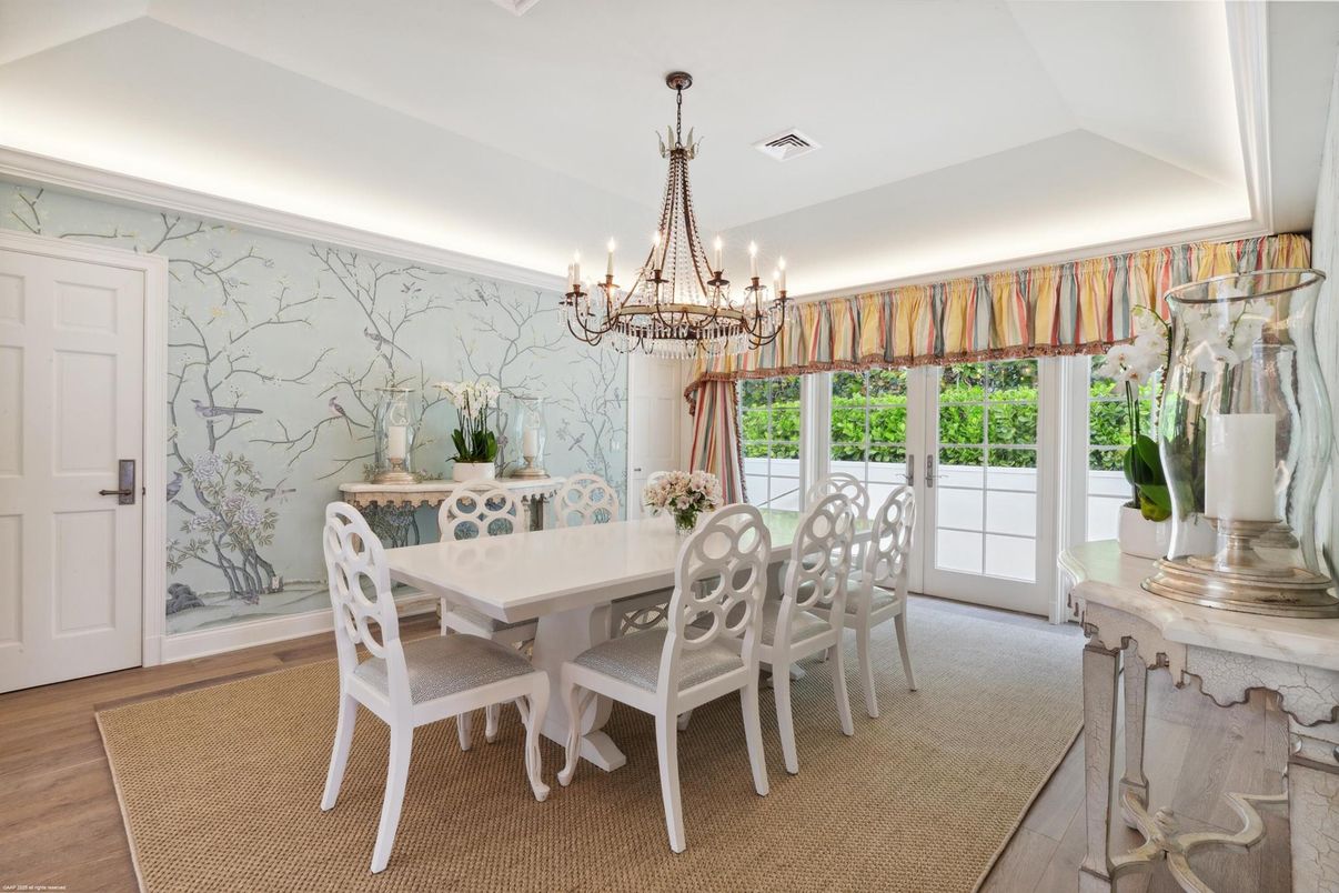 Chandelier, Dining room, Interior, Wood Texture Flooring