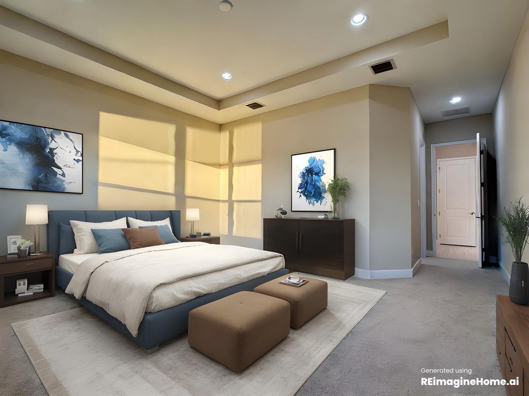 Bedroom, Interior, Recessed Lighting