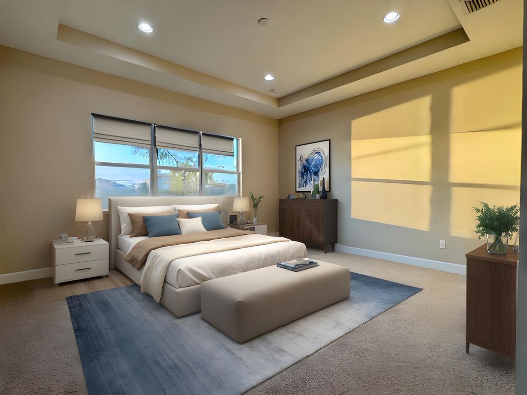 Bedroom, Interior, Recessed Lighting