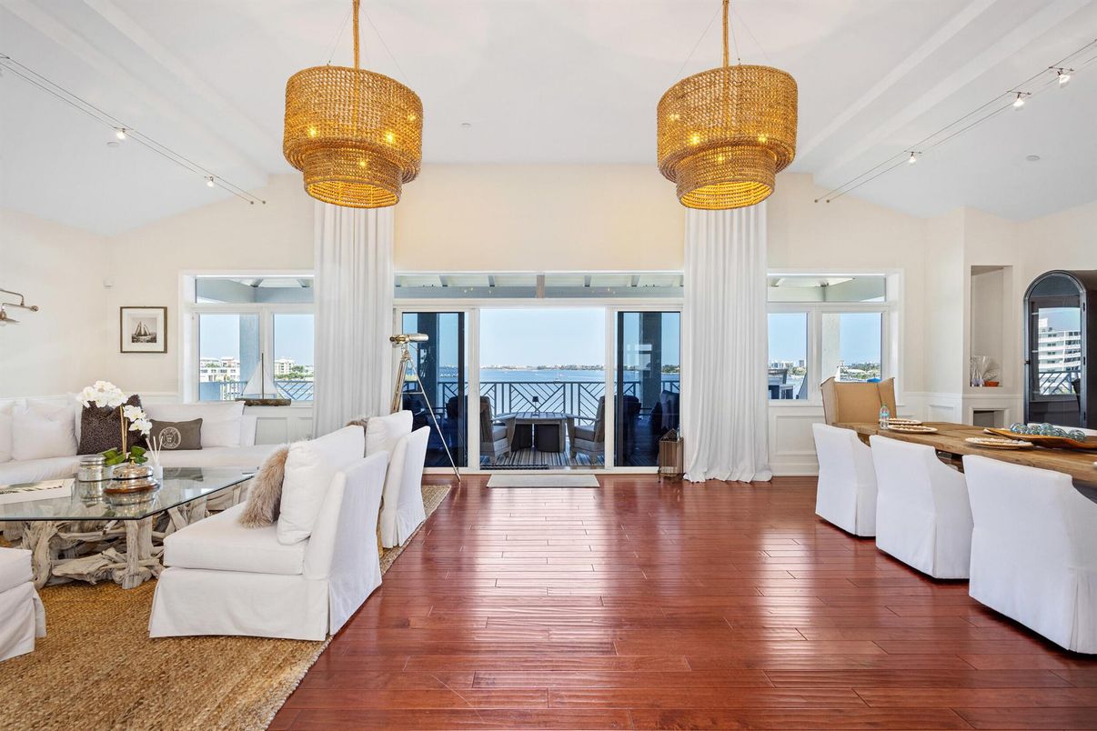 Chandelier, Dining room, Interior, Water, Wood Texture Flooring