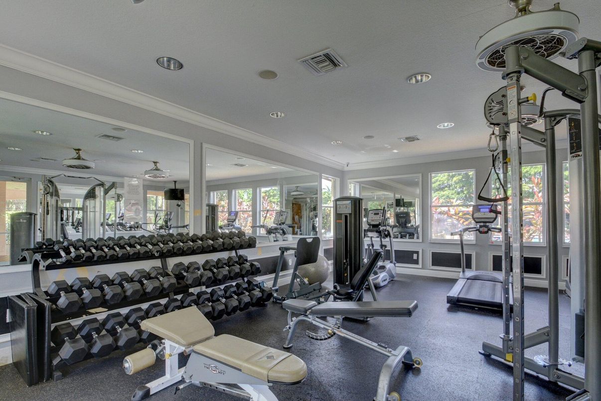 Fitness Equipment, Gym, Interior, Recessed Lighting