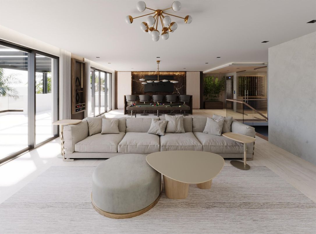Interior, Living room, Pendant Lights, Recessed Lighting