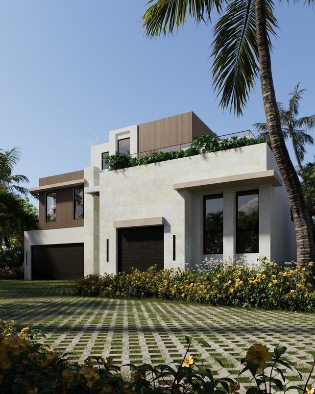 Attached, Backyard, Exterior, Facade, Modern