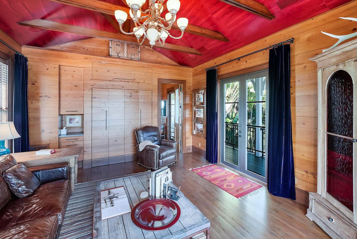 Chandelier, Fireplace, Interior, Wood Texture Flooring, Wooden Walls