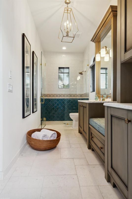 Bathroom, Glass Shower, Interior, Pendant Lights, Recessed Lighting