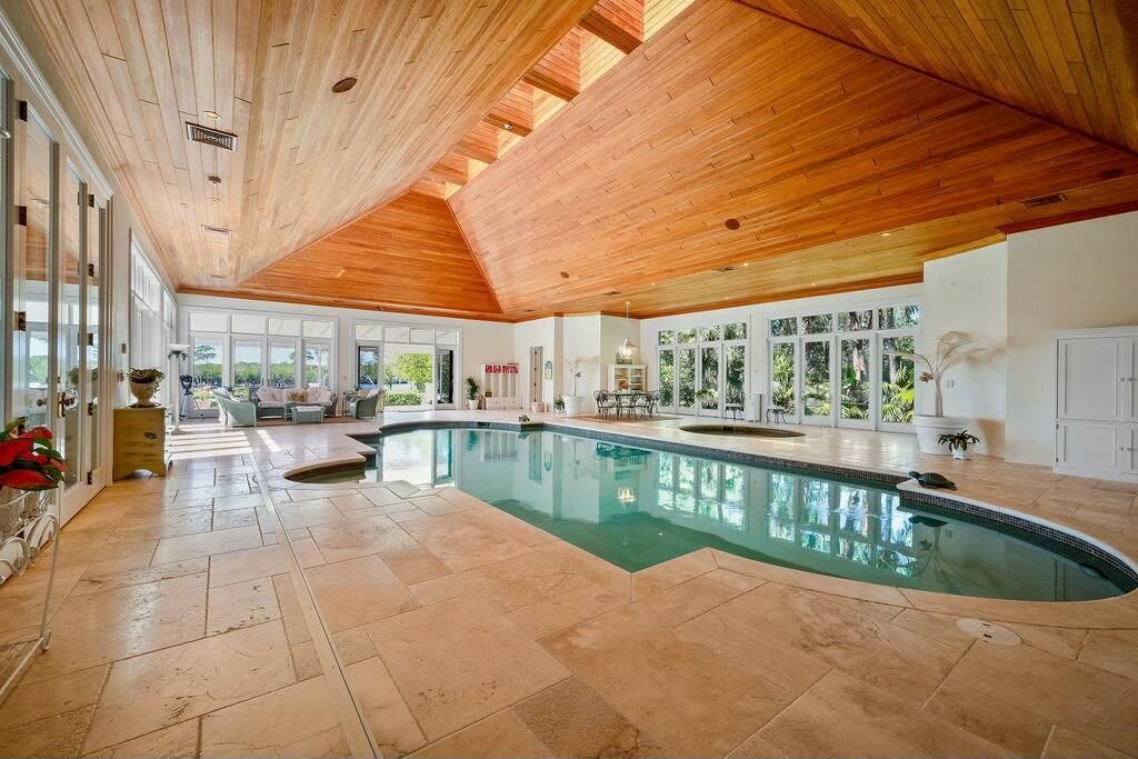Interior, Pool, Wooden Ceilings