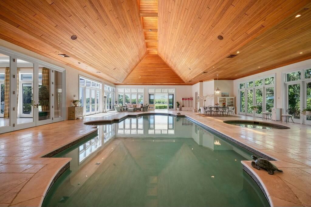 Interior, Pool, Recessed Lighting, Wooden Ceilings