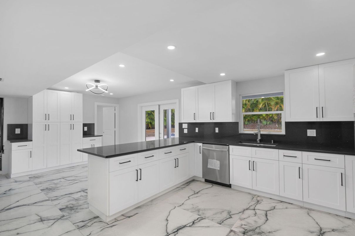 Interior, Kitchen, Marble, Recessed Lighting, Stainless Steel Appliances