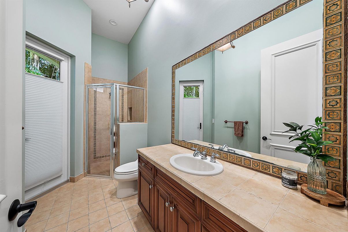 Bathroom, Glass Shower, Interior, Tile Countertops