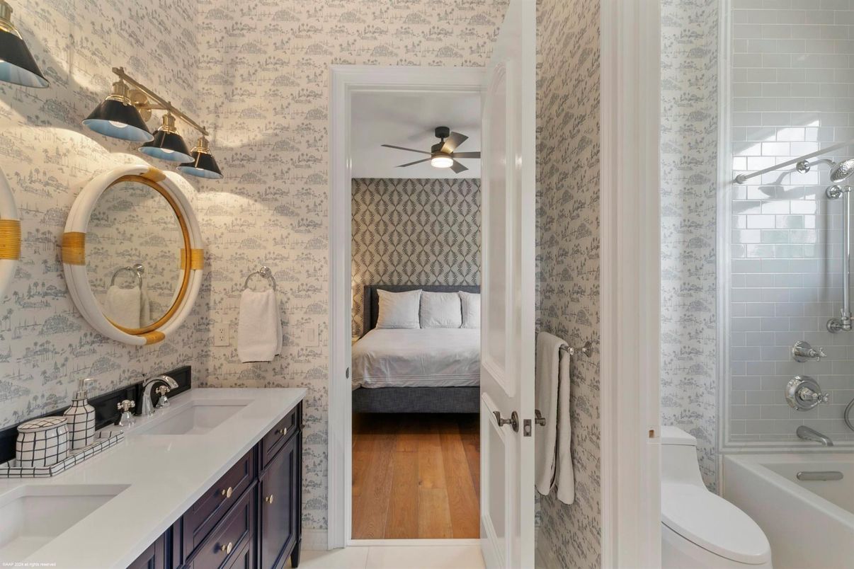 Bathroom, Bedroom, Dual Sink Vanities, Interior, Wood Texture Flooring