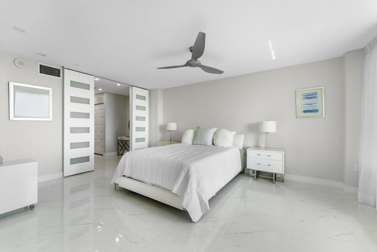 Bedroom, Interior, Marble, Recessed Lighting