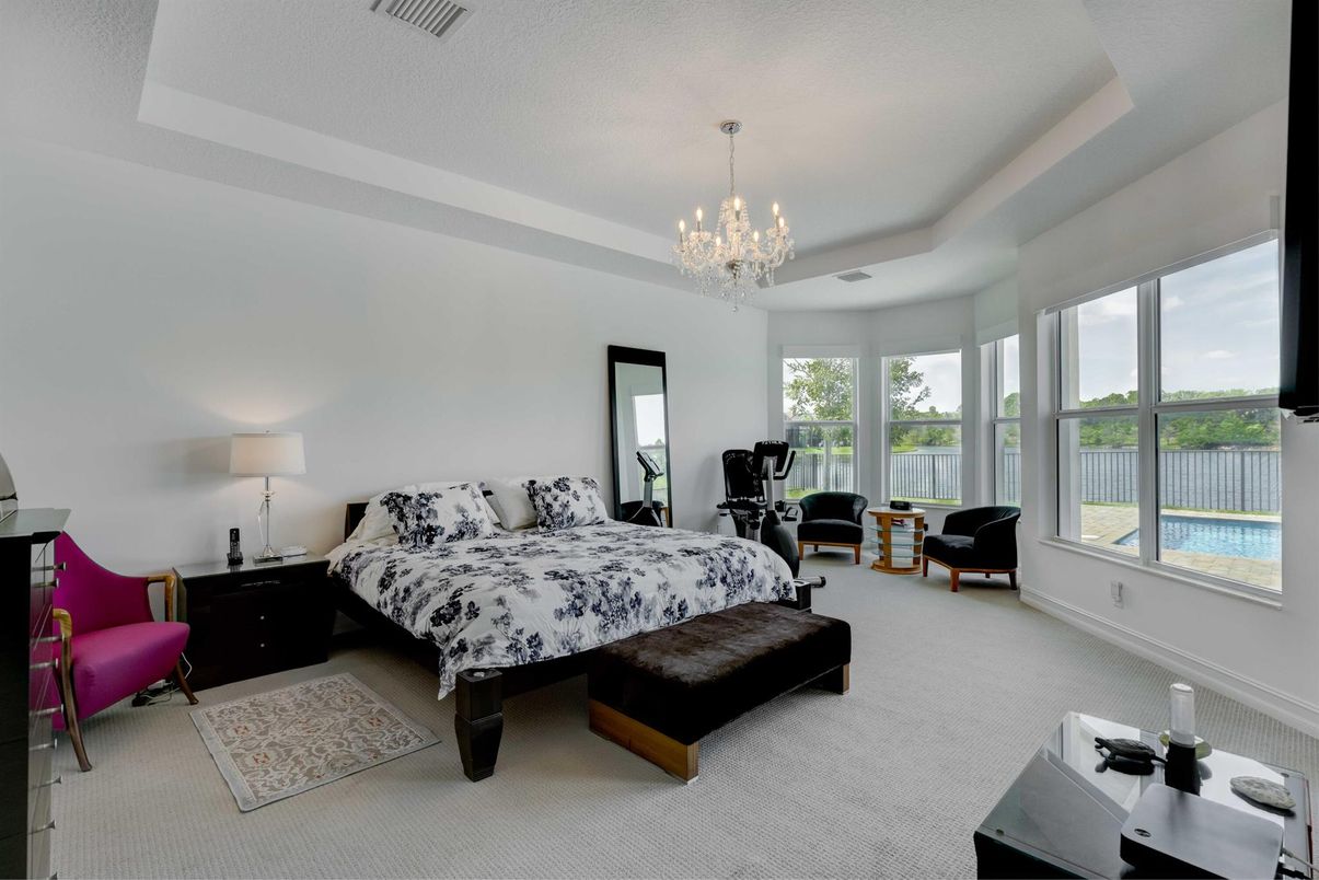 Bedroom, Chandelier, Interior