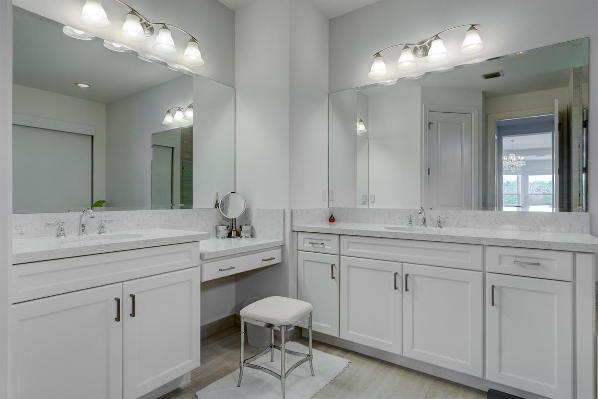 Bathroom, Dual Sink Vanities, Interior, Wood Texture Flooring