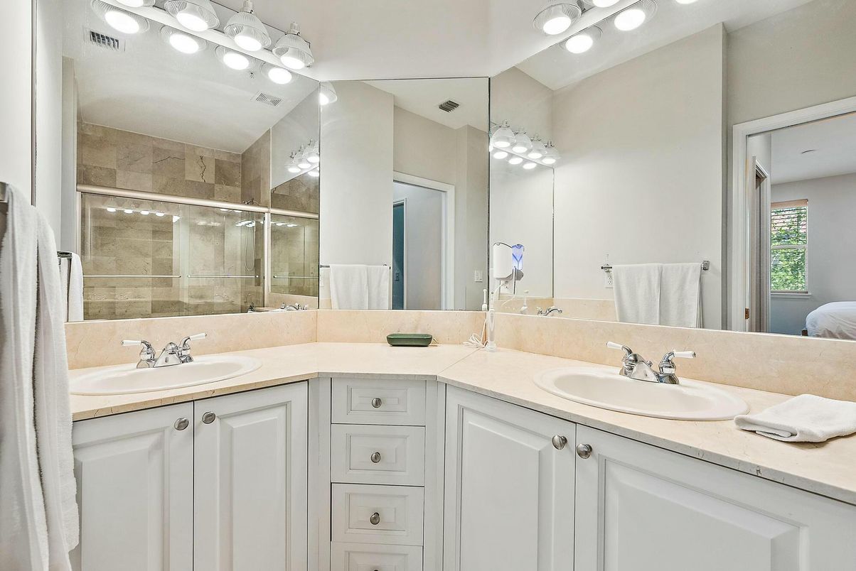 Bathroom, Dual Sink Vanities, Glass Shower, Interior