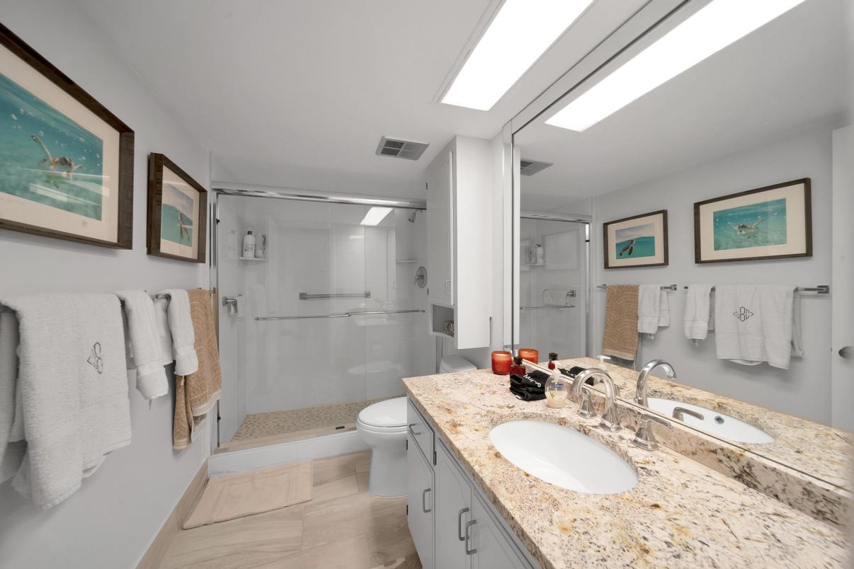 Bathroom, Dual Sink Vanities, Glass Shower, Interior
