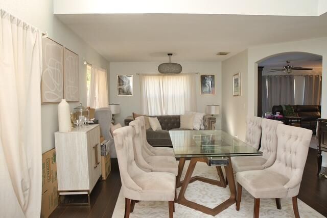 Dining room, Interior, Living room, Pendant Lights, Wood Texture Flooring